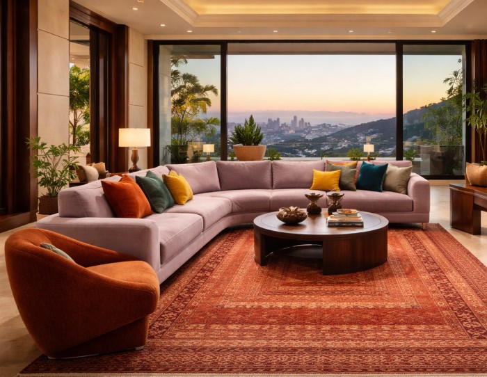 how_to_style_rugs_with_curved_sofas_and_chairs
